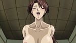  animated animated_gif blush breasts brown_hair closed_eyes ear_piercing large_breasts nipples open_mouth piercing yama-hime_no_mi 