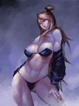  bra breasts curvy female gradient gradient_background homex large_breasts lingerie long_hair nail_polish naruto naruto_shippuuden panties pixiv_thumbnail resized solo terumi_mei underwear 
