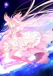  boots closed_eyes gloves hands_clasped kaida_michi kaname_madoka long_hair mahou_shoujo_madoka_magica own_hands_together pink_footwear pink_hair praying smile solo space spoilers thigh_boots thighhighs two_side_up ultimate_madoka white_gloves 