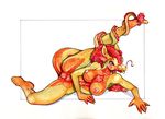  breasts catwoman_(artist) chinese_dragon dragon female nude orange pussy scalie solo 