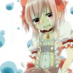  bad_id bad_pixiv_id blush crying crying_with_eyes_open highres kaname_madoka magical_girl mahou_shoujo_madoka_magica orange_(bibiko) pink_hair ribbon short_hair short_twintails solo soul_gem tears twintails 