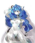  arctic-sekai_(character) breasts canine collar extvia female nude solo wolf 