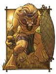  feline lion loincloth male muscles piercing solidasp solo tribal underwear 