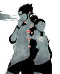  2boys black_eyes black_hair cottoncandystar highres multiple_boys nara_shikamaru naruto sarutobi_asuma smoking 