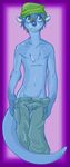  blue chest_tuft jijix male otter piercing shale solo topless wet 
