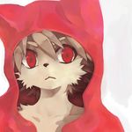  canine cute dakuten hoodie male mammal red_eyes solo 