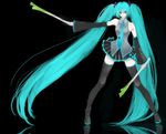  aqua_eyes aqua_hair dual_wielding ema_(earth-b) hatsune_miku holding holding_spring_onion long_hair solo spring_onion thighhighs very_long_hair vocaloid 