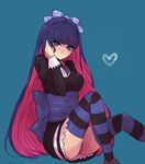  breasts dress female goth gothic panties panty_&amp;_stocking_with_garterbelt simple_background solo stocking_(character) stocking_(psg) underwear 