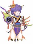  amano_ai highres leotard official_art purple_hair short_hair smile video_girl_ai 