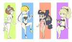  axew bikini blonde_hair blue_eyes brown_eyes chibi fuuro_(pokemon) gym_leader iris_(pokemon) kamitsure_(pokemon) kibago pokemon pokemon_champion purple_hair red_hair shirona_(pokemon) swimsuit 