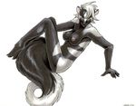  ayame_emaya breasts diamond female nude pinup pose reverse_countershading reverse_skunk skunk solo spotted_skunk 