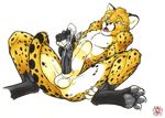  balls barbs cheetah cum feline hindpaw male penis sheath sitting solo spread_legs spreading tyelle_niko tyelleniko 