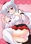  animal_ears breasts cameltoe covered_nipples detached_sleeves hat inubashiri_momiji lace lace-trimmed_panties md5_mismatch medium_breasts nagana_sayui panties pink_panties shirt solo tail taut_clothes taut_shirt thighhighs tokin_hat touhou underwear white_legwear wolf_ears wolf_tail 