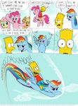  bart_simpson blue_eyes comic cowboy_hat cutie_mark dialog english_text equine female feral fluttershy_(mlp) friendship_is_magic fur group hair hat homer_simpson horse lisa_simpson male mammal multi-colored_hair my_little_pony open_mouth pegasus pink_fur pink_hair pinkie_pie_(mlp) pony purple_eyes rainbow_dash_(mlp) rainbow_hair rainbow_tail text the_simpsons timothy_fay wings yellow_fur 