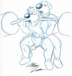  balls big_balls big_penis brian_griffin canine duo erection family_guy gay jasper male mammal marc_leonhardt muscles penis sketch weightlifting workout 