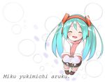  bad_id bad_pixiv_id blush from_above happy hatsune_miku highres long_hair pokachu romaji scarf solo translated twintails vocaloid 