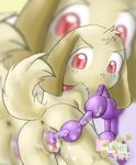  anus beads butt canine collar cub dog female lunecheetah masturbation pussy raised_tail red_eyes sex_toy tail 