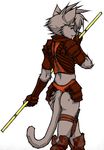  back butt cat dagger feline female glance meesh polearm quarterstaff solo staff unconvincing_armour warrior 