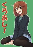  bad_id bad_pixiv_id brown_eyes brown_hair hirasawa_yui k-on! murakami_murako pantyhose short_hair smile solo translated 