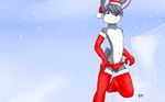  arm_warmer blue_eyes bulge girly hat ice lagomorph lapine leg_warmer lingerie lithe looking_at_viewer male outfit rabbit snow snugglebunny solo stockings thong underwear wallpaper winter xmas zombiebunnyboy 