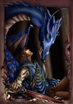  autumn_raindrop blue brilcrist collaboration dragon eragon female feral human male saphira scalie sword weapon wings 