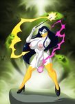  avian big_breasts bird black_hair breasts disney duck ducktales female green_eyes hair heels long_hair looking_at_viewer lordstevie magic magica_de_spell makeup nipples nude pussy solo wand 