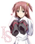  brown_eyes brown_hair heart infinite_stratos nohotoke_honne short_twintails sleeves_past_wrists smile solo twintails uniform 