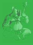  chubby fat horns loincloth male monochrome piercing rhino solo therghu topless tribal underwear 