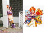  anthro bodypaint boots breath_of_fire cosplay face_paint female gloves human katt photo red_hair rinpoo 