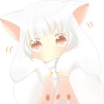  :3 animal_ears blush kyubey kyuubee long_hair mahou_shoujo_madoka_magica male male_focus personification red_eyes simple_background sleeves_past_wrist sleeves_past_wrists solo white_background white_hair 