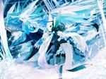  akira_hou animal_ears bad_id bad_pixiv_id blue blue_eyes bow hair_bow hair_over_one_eye hair_ribbon monster pixiv_fantasia pixiv_fantasia_5 ribbon solo tail white_hair 