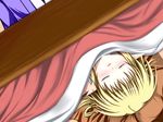  blonde_hair blush closed_eyes dutch_angle hoshizuki_(seigetsu) kotatsu mizuhashi_parsee pointy_ears short_hair sleeping solo table touhou under_kotatsu under_table upside-down 