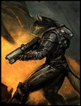  armor canine grin male morriperkele rifle sci-fi solo 