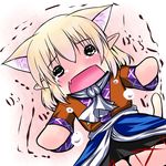  animal_ears blonde_hair cat_ears cat_tail chibi extra_ears hoshizuki_(seigetsu) kemonomimi_mode mizuhashi_parsee open_mouth puru-see scarf solo tail tears touhou trembling 