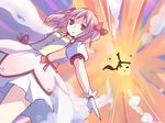  bubble_skirt gloves gucchiann hair_ribbon kaname_madoka kyubey magical_girl mahou_shoujo_madoka_magica pink_eyes pink_hair ribbon short_hair short_twintails skirt twintails 