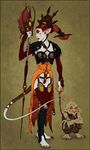  crown fantasy female furries_with_pets goblin monster pet polearm rodent solo staff tail 