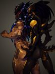  breasts butt butt_grab dreadlocks female mask predalien yautja 