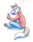  cereal chip_the_wolf cookie_crisp male mammal plain_background purple_nose solo tail unknown_artist white_background wolf 
