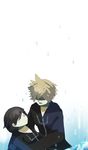  1girl bad_id bad_pixiv_id black_coat_(kingdom_hearts) black_hair blonde_hair closed_eyes death gloves kingdom_hearts kingdom_hearts_358/2_days open_mouth roxas sana423 spoilers tears xion_(kingdom_hearts) 