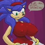  big_breasts blue breasts crossgender english_text female hedgehog male solo sonic_(series) sonic_the_hedgehog 