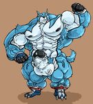  balls big_balls canine claws cum dog doggy_kruger erection fangs hyper looking_at_viewer male muscles nude penis power_rangers precum solo stagor55 tail 