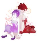  cobra_(fairy_tail) fairy_tail flower flowers fuchise glowing hand_holding kinana_(fairy_tail) purple_hair ribbon smile 