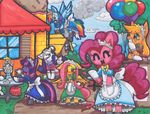  applejack_(mlp) balloons blonde_hair blue_eyes blush cafe chair cloud derpy_hooves_(mlp) equine eyes_closed female flower fluttershy_(mlp) friendship_is_magic fur green_eyes group hair horn horse maid maid_costume maid_uniform mammal multi-colored_hair my_little_pony oops pegasus pink_eyes pink_fur pink_hair pinkie_pie_(mlp) platina-jolteon pony purple_eyes purple_hair rainbow_dash_(mlp) rainbow_hair rainbow_tail rarity_(mlp) soaking tea twilight_sparkle_(mlp) two_tone_hair unicorn uniform window wings 