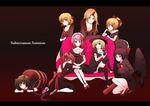  bad_id bad_pixiv_id black_legwear breasts bucket chin_rest cleavage dress formal hat high_heels horn hoshiguma_yuugi in_container kaenbyou_rin kisume kneeling komeiji_koishi komeiji_satori kurodani_yamame looking_back medium_breasts mizuhashi_parsee multiple_girls reiuji_utsuho shoes subterranean_animism sweatdrop tama_(silvercake) thighhighs touhou 