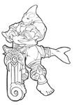  armor cetacean grin looking_at_viewer male marine muscles orca sketch solo standing sword tail tkc2021 weapon 
