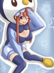  bad_id bad_pixiv_id blue_eyes blue_legwear breasts cleavage fuuro_(pokemon) gym_leader large_breasts nanakusa_amane one_eye_closed open_mouth pokemon pokemon_(game) pokemon_bw red_hair solo star thighhighs 