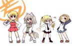  black_hair blonde_hair blush brown_eyes brown_hair company_connection hairband hidamari_sketch hys-d k-on! kill_me_baby long_hair manga_time_kirara miyako multiple_girls school_uniform short_hair skirt smile sonya_(kill_me_baby) tainaka_ritsu torikoro twintails yuzaki_tatami 