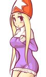  black_eyes blonde_hair breasts dress female final_fantasy final_fantasy_tactics ginger_yaki hat long_hair lowres simple_background solo time_mage time_mage_(fft) white_background 
