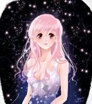  dorris lips long_hair original pink_eyes pink_hair sky solo star_(sky) starry_sky upper_body 