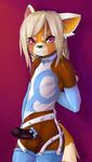  bow collar crossdressing elbow_gloves male monoth red_panda solo stockings 